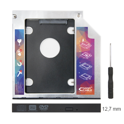 NANOCABLE ADAPTADOR BAHIA SLIM A DISCO 2-5 12-7mm