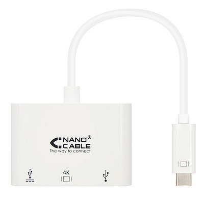 ADAPTADOR USB TIPO-CM-HDMIH+ USB3.0H+USB TIPOCH NANOCABLE