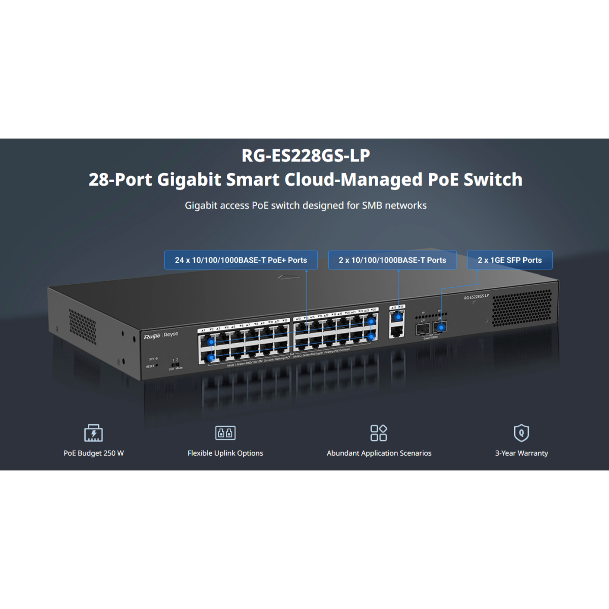 SWITCH REYEE RG-ES228GS-LP