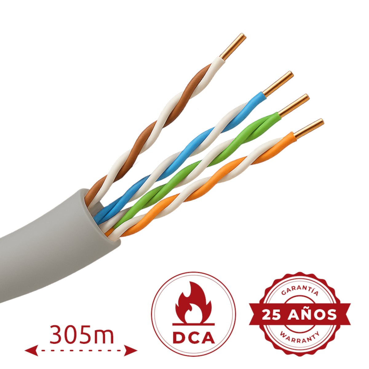 BOBINA CABLE UTP C5e LSZH 305m